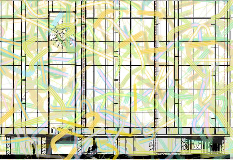 Stanza responsive architecture.This shows live generative patterns which can grow over the surface based on using live sensor data. (light temperature, noise, humidity, and pollution iss needed.) 