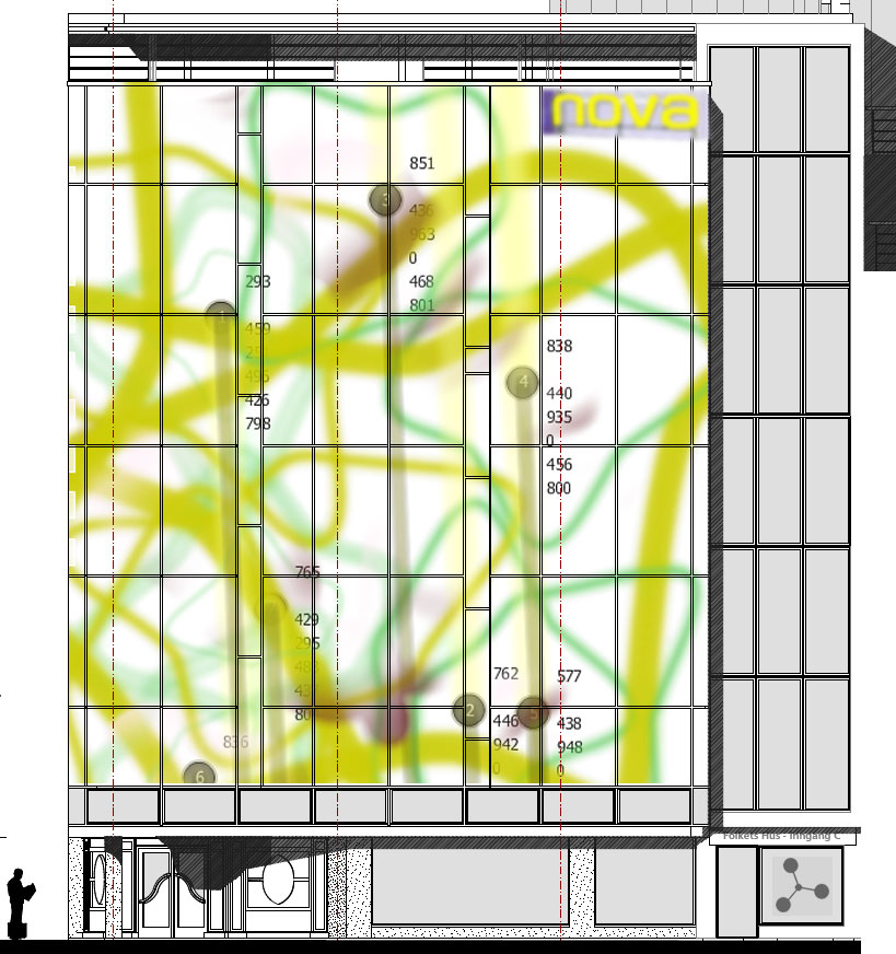 This AOF Nova facade utilizes, electronic art, new digital media, interactive technology, dynamic real time solutions, and networked space to create responsive architecture that reflects the emotional real time state of the city of Trondheim by, aka, Stanza