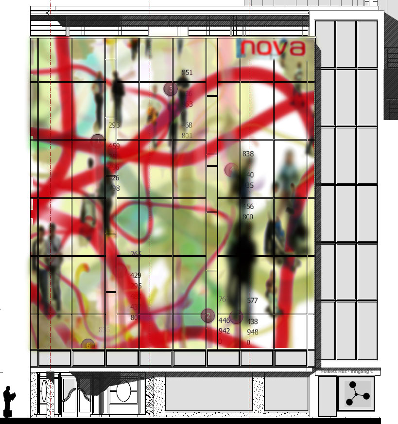 This AOF Nova facade utilizes, electronic art, new digital media, interactive technology, dynamic real time solutions, and networked space to create responsive architecture that reflects the emotional real time state of the city of Trondheim b, aka, Stanza