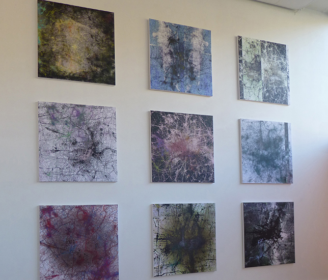 Steve Tanza. Stanza data maps and new paintings, Data and the city, data paintings, data visualisation, the information city, maps, mapping big data artworks,