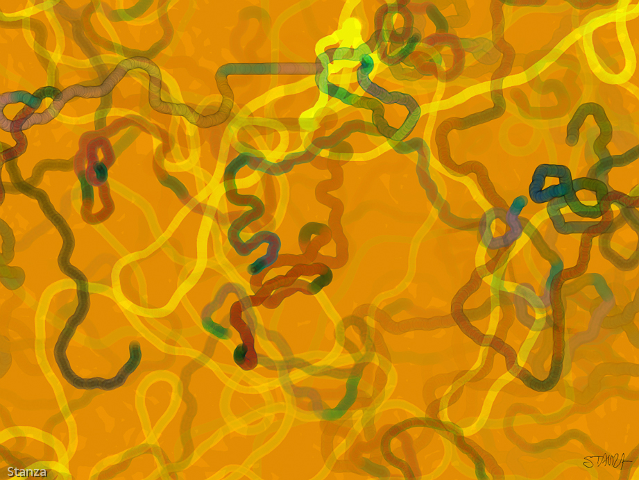 Artwork: Digital paintings made with custom made software Made and signed by Stanza size 100 by 75 cm