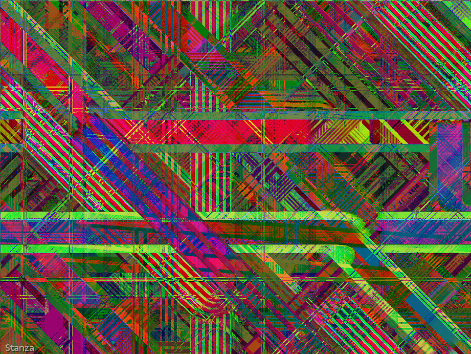 Artwork: Digital paintings made with custom made software Made and signed by Stanza size 120 by 90 cm