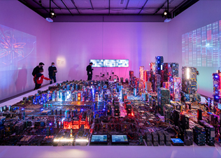 A large scale interactive art installation 