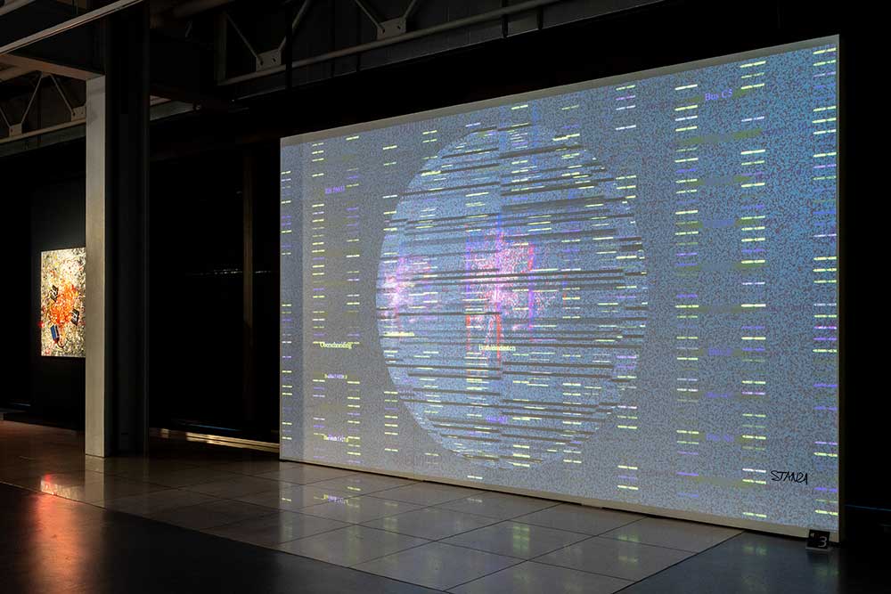 Stanza. Steve Tanza artwork. Living Systems: Invisible Landscape: A dynamic generative artwork using transport, weather, and pollution data