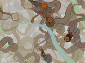 The Mirella Variations: 2000 - 4. New work by Stanza. a series of generative paintings,.artwork by