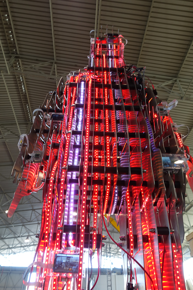 Youth Culture By Stanza. Large Light night sculpture with data and screens. data art and city wide engagement